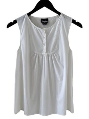 Theory for Neiman Marcus White Sleeveless Pintuck Top Size Small